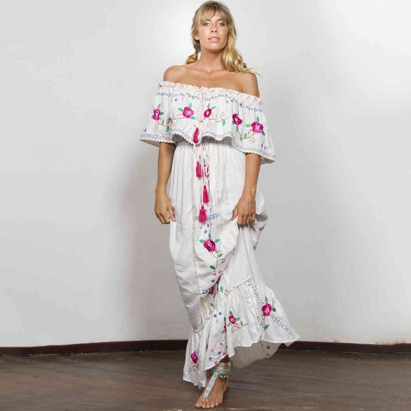 casual dresses boho women elegant embroidered lace maxi off the shoulder slash neck beach summer dress female vestidos sve0, Black;gray
casual dresses boho women elegant embroidered lace maxi off the shoulder slash neck beach summer dress female vestidos sve0, Black;gray