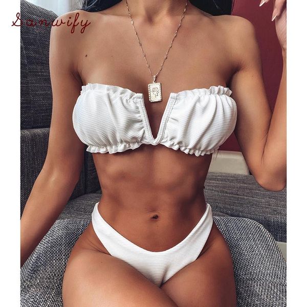 women's swimwear leopard bikini 2021 swimsuit women black white strapless bathing suit thong push up set, White;black
women's swimwear leopard bikini 2021 swimsuit women black white strapless bathing suit thong push up set, White;black