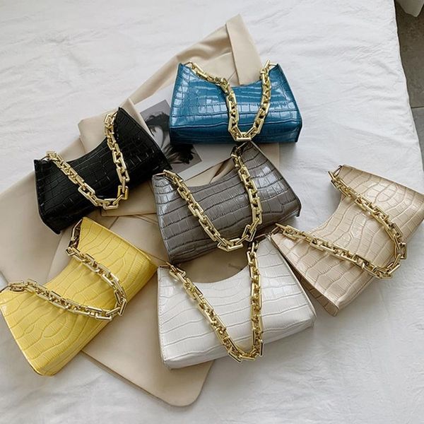 duffel bags thick chain crocodile pattern shoulder bag women's pu leather fashion underarm versatile female handbag
duffel bags thick chain crocodile pattern shoulder bag women's pu leather fashion underarm versatile female handbag