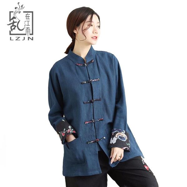 women's blouses & shirts lzjn plus size women clothing patchwork long sleeve and flax tang suit loose chinese shirt feminine blouse 20, White
women's blouses & shirts lzjn plus size women clothing patchwork long sleeve and flax tang suit loose chinese shirt feminine blouse 20, White