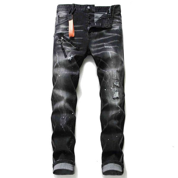 men's jeans european american dsq brand jeans men slim pants mens black denim trousers zipper blue hole pencil pants for men t1tx
men's jeans european american dsq brand jeans men slim pants mens black denim trousers zipper blue hole pencil pants for men t1tx
