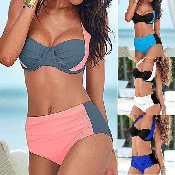 cross split color matching bikini plus fat swimsuit for women, Black;white
cross split color matching bikini plus fat swimsuit for women, Black;white