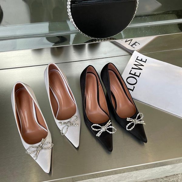 dress shoes pointed toe fashion women pumps rhinestone bow design satin slip on thin high heels spring autumn party, Black
dress shoes pointed toe fashion women pumps rhinestone bow design satin slip on thin high heels spring autumn party, Black