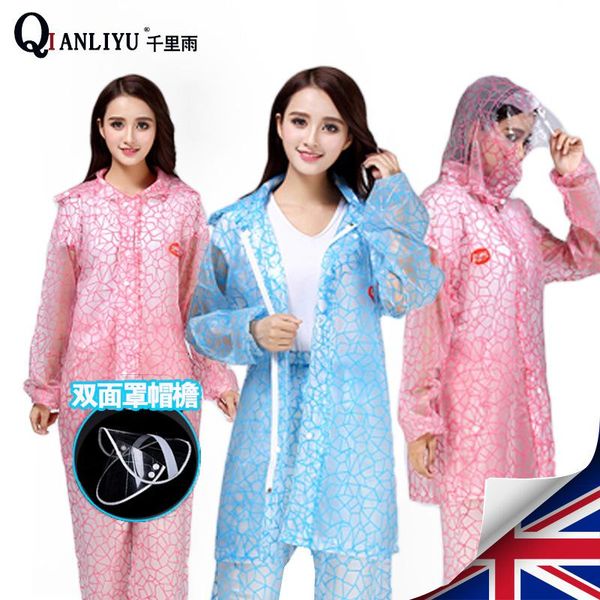 raincoats transparent raincoat rain pants set powder blue fashion thickened split riding
raincoats transparent raincoat rain pants set powder blue fashion thickened split riding
