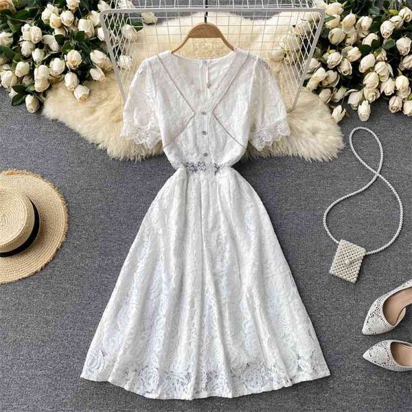 women diamond fashion v-neck short sleeve slim sweet lace white dress korean vintage clothes vestidos de mujer s815 210527, Black;gray
women diamond fashion v-neck short sleeve slim sweet lace white dress korean vintage clothes vestidos de mujer s815 210527, Black;gray