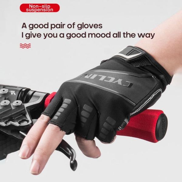 half finger cycling gloves breathable motorcycle bike gel pad shockproof mountain sports equipment, Black
half finger cycling gloves breathable motorcycle bike gel pad shockproof mountain sports equipment, Black