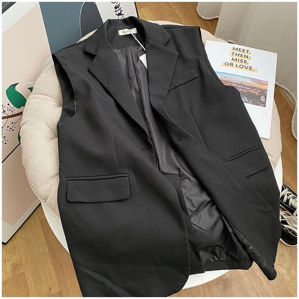 women's vests suit vest female spring sleeveless waistcoat jacket solid pockets turn down collar women single button x051, Black;white
women's vests suit vest female spring sleeveless waistcoat jacket solid pockets turn down collar women single button x051, Black;white