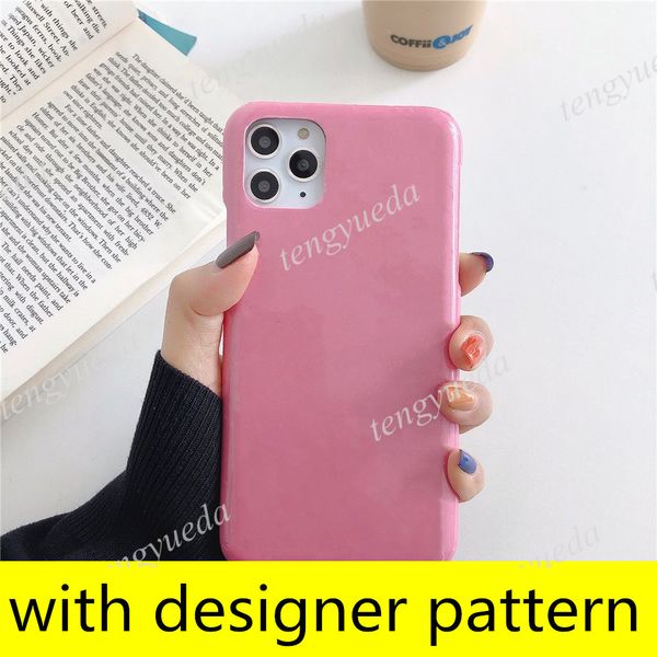 

Fashion Designer Embroidered Phone Cases for iPhone 15 15pro 14 14pro 13 12 11 pro max Xs XR Xsmax Patent Leather Cellphone Cover with Samsung Note20 S22 S23 ultra, L4-gold