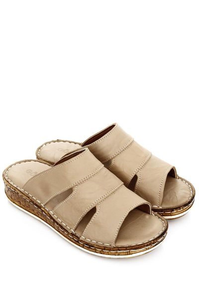 slippers genuine leather beige antique women 's 20601, Black