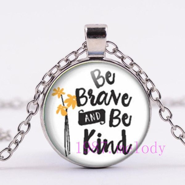 be brave and kind creative po cabochon glass chain necklace,charm women pendants fashion jewelry gifts chains, Silver
be brave and kind creative po cabochon glass chain necklace,charm women pendants fashion jewelry gifts chains, Silver