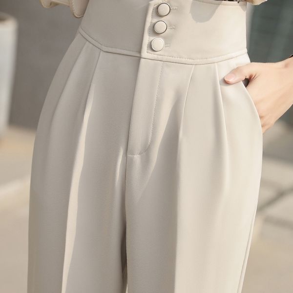 beige hanging high waist women's 2021 spring and autumn harlan loose straight nine point suit pants, Black
beige hanging high waist women's 2021 spring and autumn harlan loose straight nine point suit pants, Black
