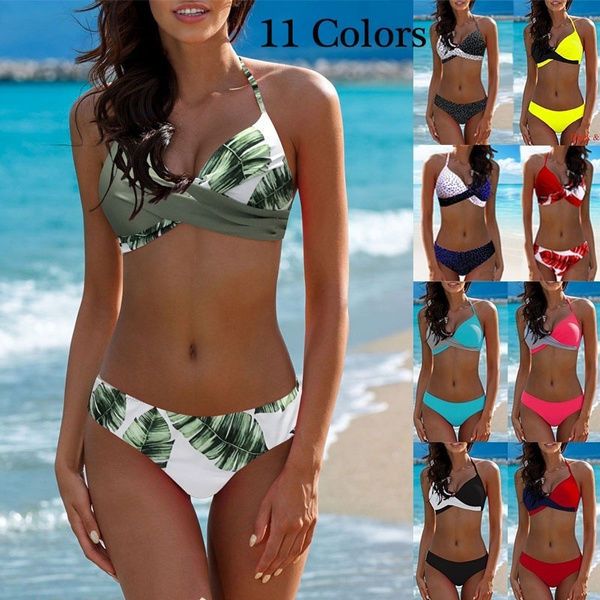 2021 summer women leaf printed push up bikinis sets 2 piece suits swimwear swimsuit women halter bathing suit beach wear, Red;black
2021 summer women leaf printed push up bikinis sets 2 piece suits swimwear swimsuit women halter bathing suit beach wear, Red;black