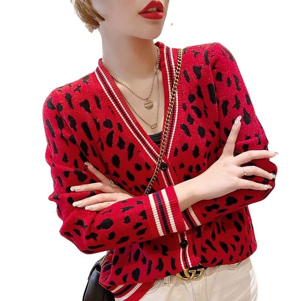 women's jackets 2021 autumn winter women v neck leopard printed knit cardigan clothes female casual long sleeve korean warm sweater, Black;brown
women's jackets 2021 autumn winter women v neck leopard printed knit cardigan clothes female casual long sleeve korean warm sweater, Black;brown