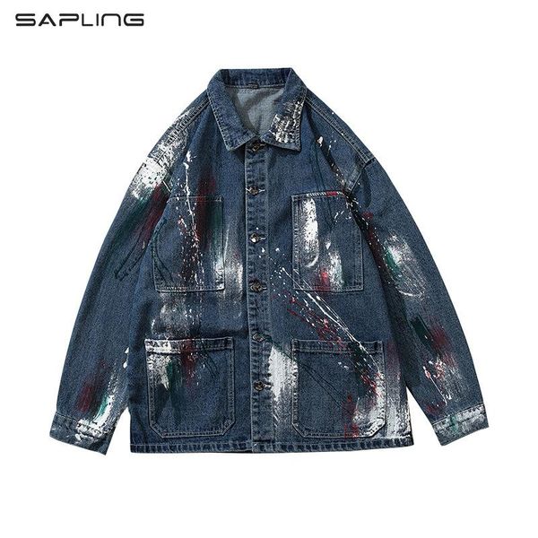 men's jackets fashion mens painted denim korean hip hop men jacket loose fit printed jean outerwear harajuku streetwear male clothing, Black;brown
men's jackets fashion mens painted denim korean hip hop men jacket loose fit printed jean outerwear harajuku streetwear male clothing, Black;brown