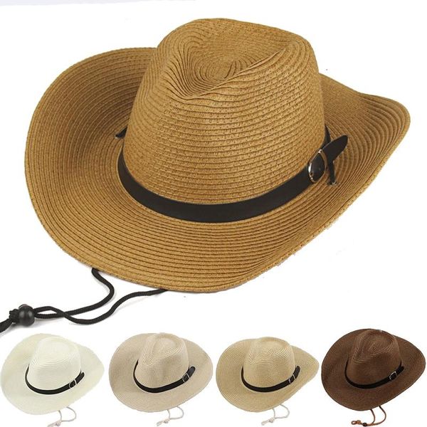 wide brim hats western cowboy sun hat wind lanyard for men women straw beach cap panama fishing fisherman summer, Blue;gray
wide brim hats western cowboy sun hat wind lanyard for men women straw beach cap panama fishing fisherman summer, Blue;gray