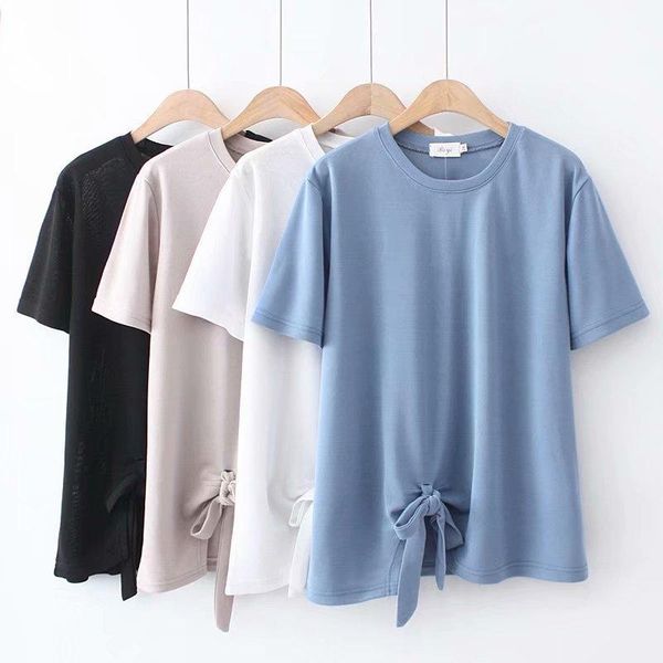 plus size t-shirt summer women clothes tees 2021 casual short sleeve o neck bowknot camiseta mujer, Black
plus size t-shirt summer women clothes tees 2021 casual short sleeve o neck bowknot camiseta mujer, Black