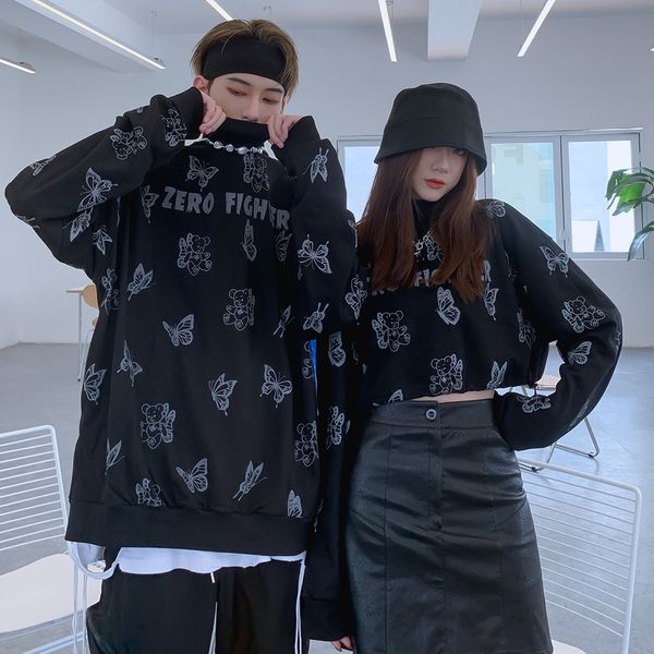 fashion fleece hoodies butterfly and bear full print high collar sweater men's women's trendy street trend lazy style long sleeve, Black
fashion fleece hoodies butterfly and bear full print high collar sweater men's women's trendy street trend lazy style long sleeve, Black