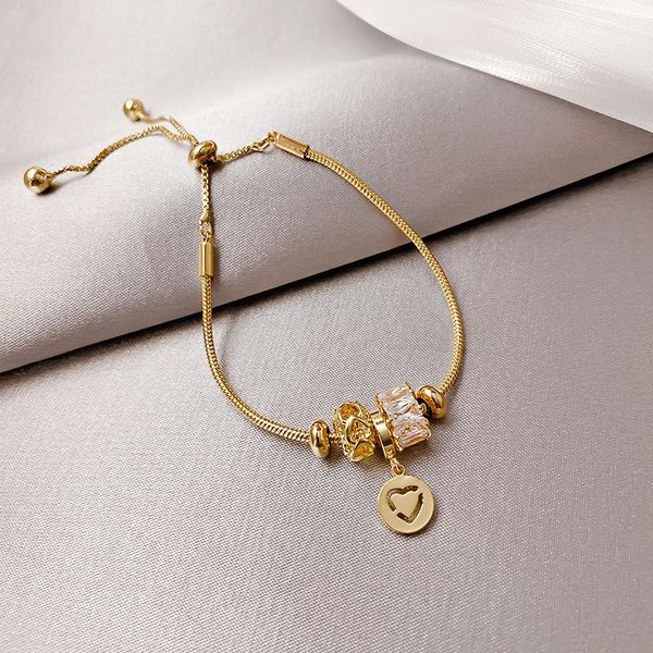 charm bracelets luxury crystal heart bracelet women's gold color jewelry pulseira femina korean, Golden;silver
charm bracelets luxury crystal heart bracelet women's gold color jewelry pulseira femina korean, Golden;silver