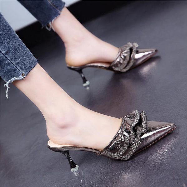 cm high heel women's summer fashion thin slippers pointed mueller style flip-flops trendy party sandals, Black
cm high heel women's summer fashion thin slippers pointed mueller style flip-flops trendy party sandals, Black