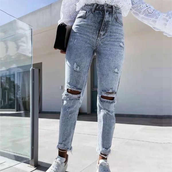 women's jeans women button high waist pocket elastic hole pants 2021 ladies ripped stretch slim fit jean trousers casual denim pant str, Blue
women's jeans women button high waist pocket elastic hole pants 2021 ladies ripped stretch slim fit jean trousers casual denim pant str, Blue