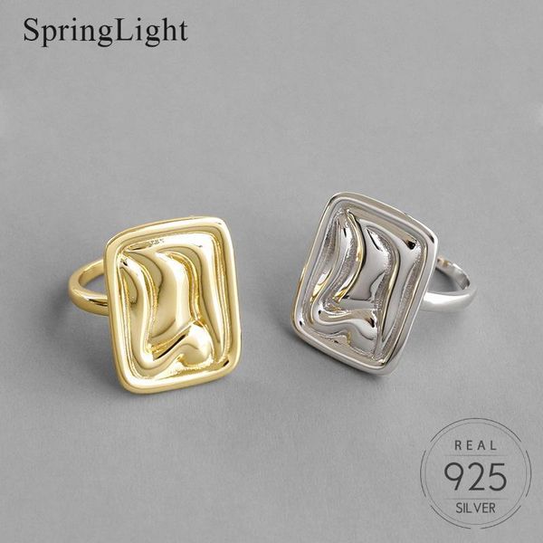 cluster rings springlight unique rectangular smooth ring real 925 sterling silver creative handmade designer fine jewelry for women, Golden;silver
cluster rings springlight unique rectangular smooth ring real 925 sterling silver creative handmade designer fine jewelry for women, Golden;silver