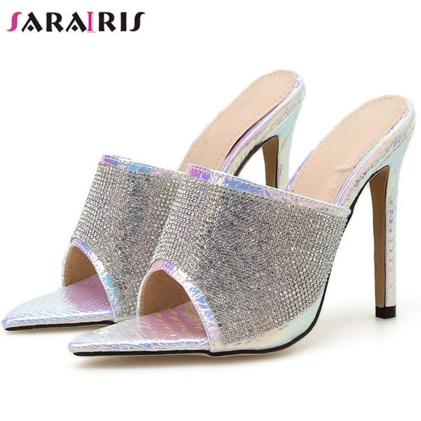 dress shoes sarairis thin high heels mules women brand pointed toe summer ladies ins attractive bling crystal, Black
dress shoes sarairis thin high heels mules women brand pointed toe summer ladies ins attractive bling crystal, Black