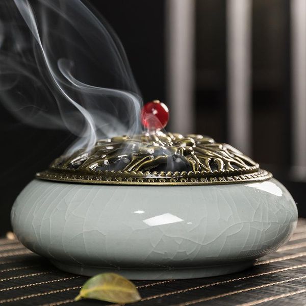 1pc household ceramic incense burner alloy road sandalwood small holder fragrance lamps
1pc household ceramic incense burner alloy road sandalwood small holder fragrance lamps