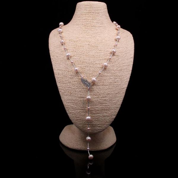 chains high-quality necklace natural freshwater pearl with carved leaf shape accessory for ms party wedding jewelry gift 80cm, Silver
chains high-quality necklace natural freshwater pearl with carved leaf shape accessory for ms party wedding jewelry gift 80cm, Silver