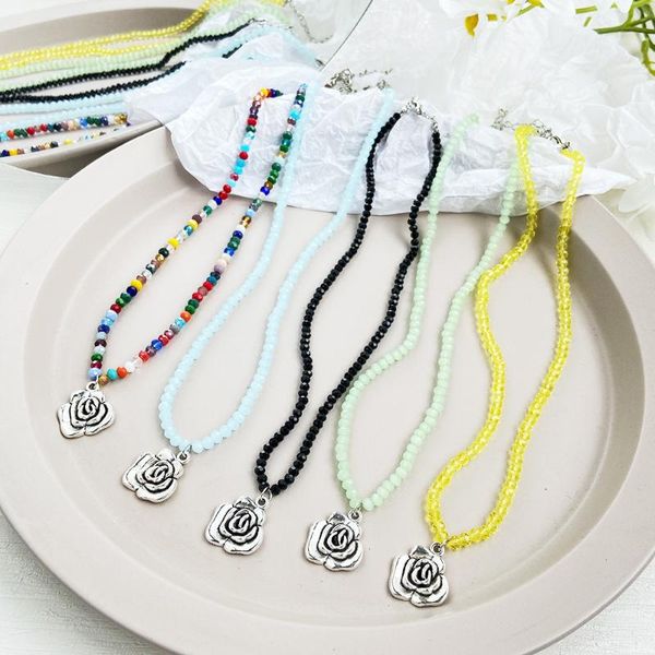 chokers 2021 rose necklace colorful beads acrylic flowers boho beaded clavicle necklaces for women girls trend jewelry gift, Golden;silver
chokers 2021 rose necklace colorful beads acrylic flowers boho beaded clavicle necklaces for women girls trend jewelry gift, Golden;silver