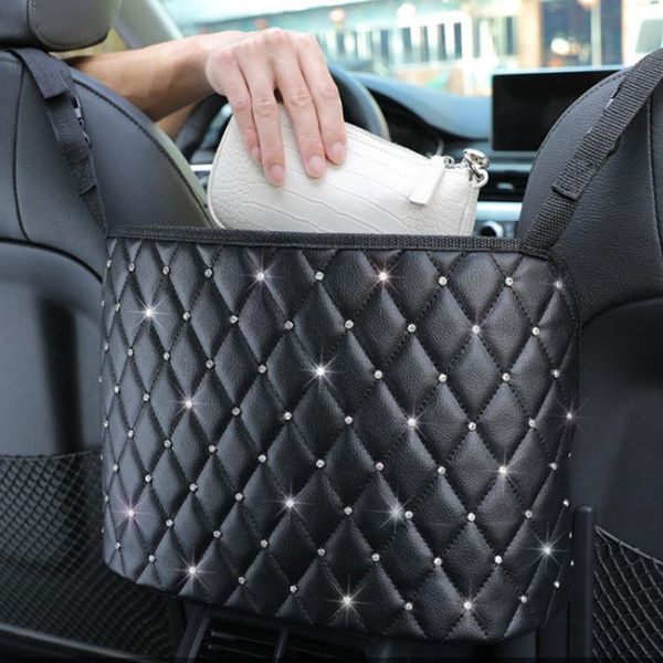 car organizer storage box bag hanging between the front seats net pocket black pu leather auto supplies
car organizer storage box bag hanging between the front seats net pocket black pu leather auto supplies