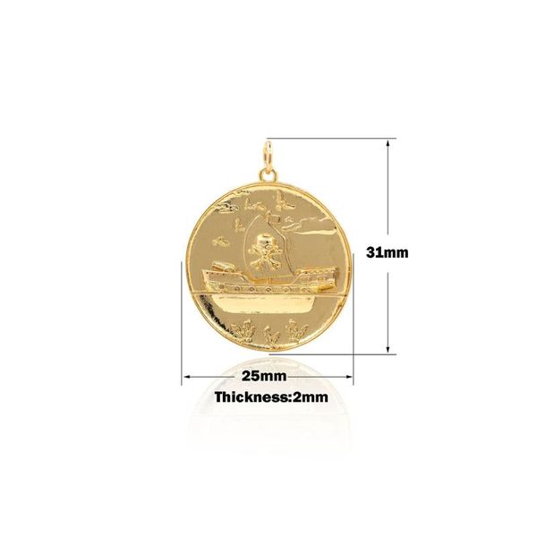 charms gold coin pirate ship necklace nautical pendant round diy jewelry components 31x25x2mm, Bronze;silver
charms gold coin pirate ship necklace nautical pendant round diy jewelry components 31x25x2mm, Bronze;silver