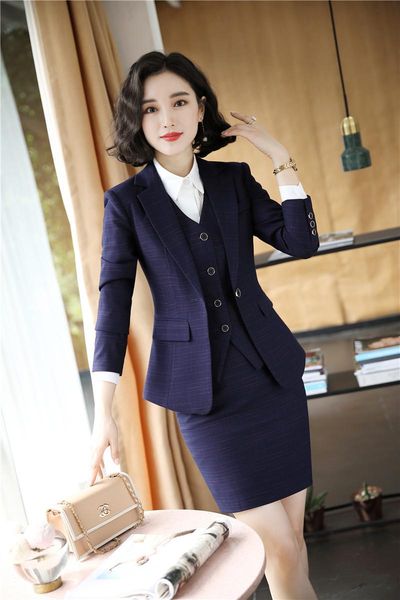 work dresses fabric uniform designs business suits with 3 pieces sets skirt and vest & waistcot women wear blazers, White;black
work dresses fabric uniform designs business suits with 3 pieces sets skirt and vest & waistcot women wear blazers, White;black