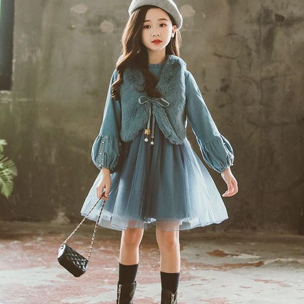 clothing sets de 2021 autumn winter children casual long sleeves lace dress + waistcoat suit princess party warm girls dresses, White
clothing sets de 2021 autumn winter children casual long sleeves lace dress + waistcoat suit princess party warm girls dresses, White
