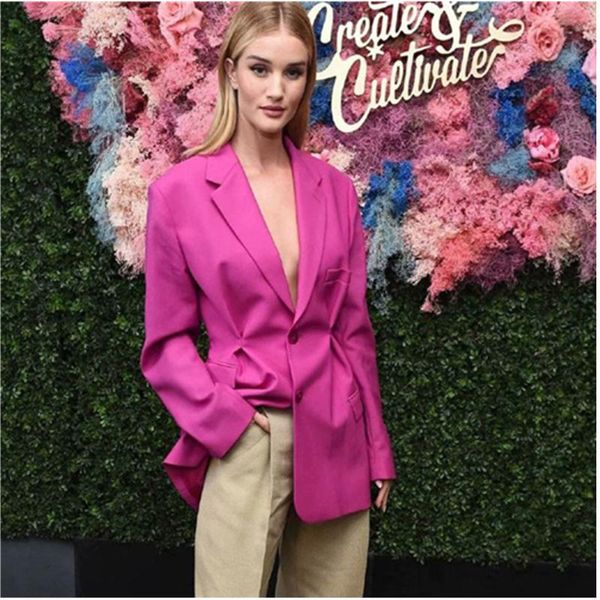 women's suits & blazers 2021 fall chic blazer women pink draw back waist casual jackets female high street wedding guest cocktail party, White;black
women's suits & blazers 2021 fall chic blazer women pink draw back waist casual jackets female high street wedding guest cocktail party, White;black