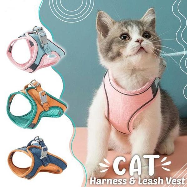 cat collars & leads suede reflective vest pet harness leash set adjustable luminous dog collar escape proof walking traction rope chest stra
cat collars & leads suede reflective vest pet harness leash set adjustable luminous dog collar escape proof walking traction rope chest stra