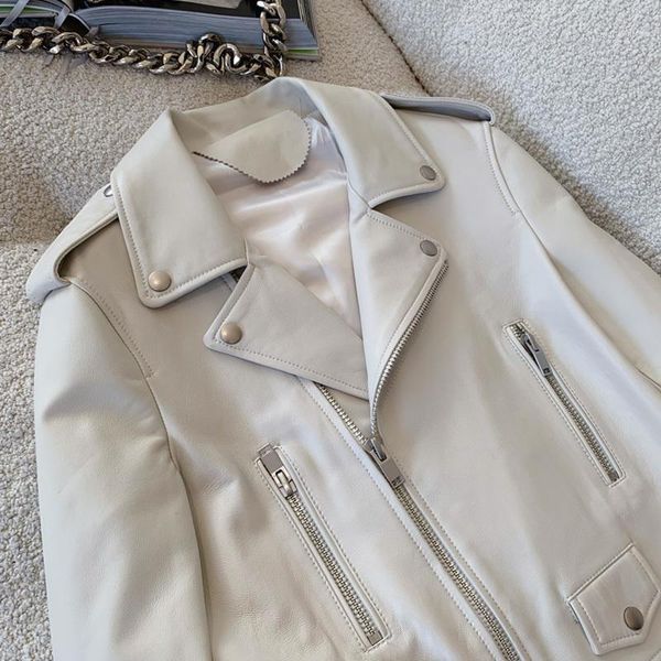spring genuine leather jacket women white zipper casaul streetwear short sheepskin coat korean fashion women's clothing wpy3401 & faux, Black
spring genuine leather jacket women white zipper casaul streetwear short sheepskin coat korean fashion women's clothing wpy3401 & faux, Black