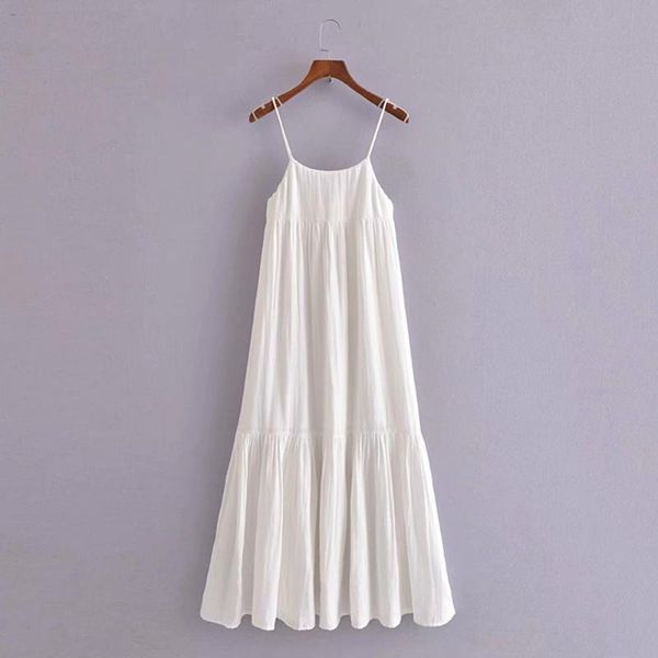 casual dresses 2021 women's seaside style suspender dress midi white loose layered linen summer, Black;gray
casual dresses 2021 women's seaside style suspender dress midi white loose layered linen summer, Black;gray
