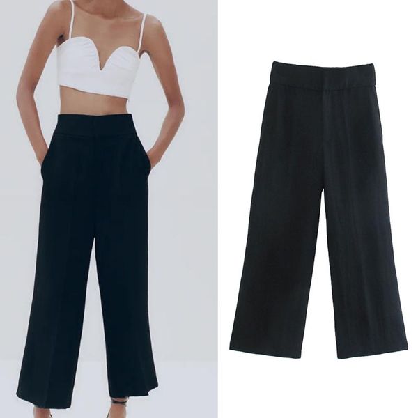 women's pants & capris kumsvag women summer casual black wide leg 2021 za high waist ankle-length female fashion street trousers clothe, Black;white
women's pants & capris kumsvag women summer casual black wide leg 2021 za high waist ankle-length female fashion street trousers clothe, Black;white