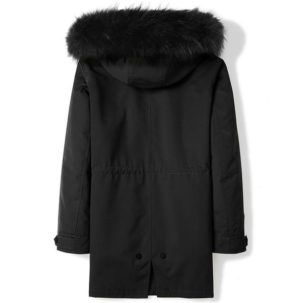 men's leather & faux winter jacket real fur coat men parka natural liner raccoon hooded warm parkas de hombre d09a9705 kj3744, Black
men's leather & faux winter jacket real fur coat men parka natural liner raccoon hooded warm parkas de hombre d09a9705 kj3744, Black