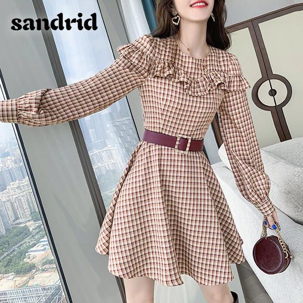 casual dresses sandrid spring and autumn women long sleeve dress plaid retro o-neck waist office lady, Black;gray
casual dresses sandrid spring and autumn women long sleeve dress plaid retro o-neck waist office lady, Black;gray