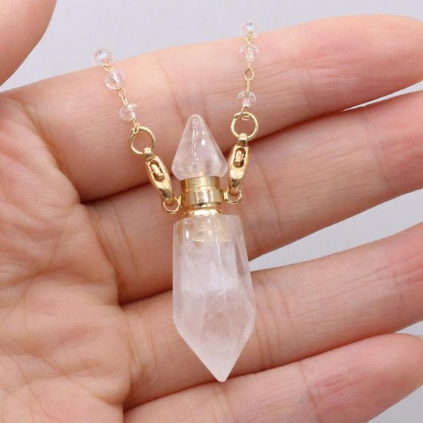 pendant necklaces necklace natural stone clear quartz charming perfume bottle for women romantic gift 14x42mm, Silver
pendant necklaces necklace natural stone clear quartz charming perfume bottle for women romantic gift 14x42mm, Silver