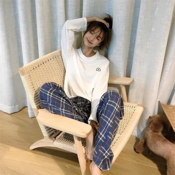 home clothes for women plaid pants pajamas autumn pyjamas two piece set sleepwear sleep room wear 211215, Black;red
home clothes for women plaid pants pajamas autumn pyjamas two piece set sleepwear sleep room wear 211215, Black;red