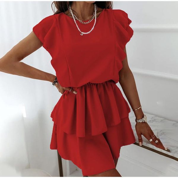casual dresses round neck ruffled womens sleeveless office fashion solid color collect waist party summer short dress, Black;gray
casual dresses round neck ruffled womens sleeveless office fashion solid color collect waist party summer short dress, Black;gray