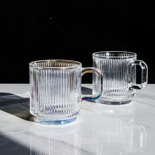 wine glasses striped glass cup mug transparent teacup with handle lid high temperature water milk coffee drinkware
wine glasses striped glass cup mug transparent teacup with handle lid high temperature water milk coffee drinkware