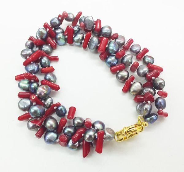 bangle pearl, coral bracelet black natural freshwater baroque and irregular coral, the most classic ladies 8.5"
bangle pearl, coral bracelet black natural freshwater baroque and irregular coral, the most classic ladies 8.5"