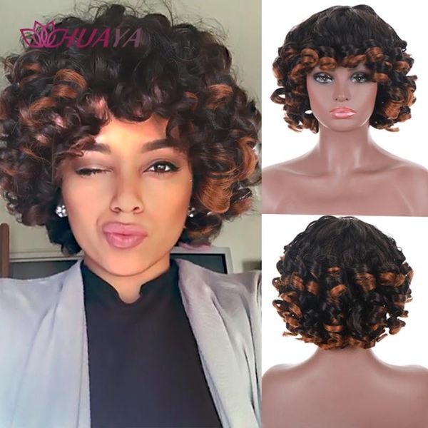synthetic wigs huaya short afro kinky curly wig with bangs ombre black brown hair for africa america women shoulder length
synthetic wigs huaya short afro kinky curly wig with bangs ombre black brown hair for africa america women shoulder length