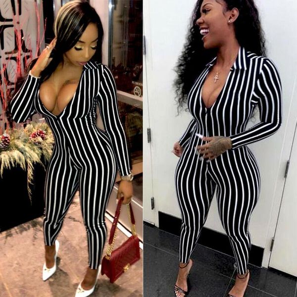 women's jumpsuits & rompers womens jumpsuit v-neck long sleeve bodycon romper female playsuit pants ladies striped trousers, Black;white
women's jumpsuits & rompers womens jumpsuit v-neck long sleeve bodycon romper female playsuit pants ladies striped trousers, Black;white