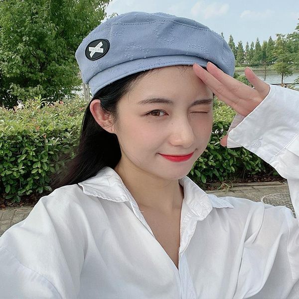 berets 2021 cotton autumn all-match caps for women ins painter cap vintage black british style buds outdoor forward hat, Blue;gray
berets 2021 cotton autumn all-match caps for women ins painter cap vintage black british style buds outdoor forward hat, Blue;gray