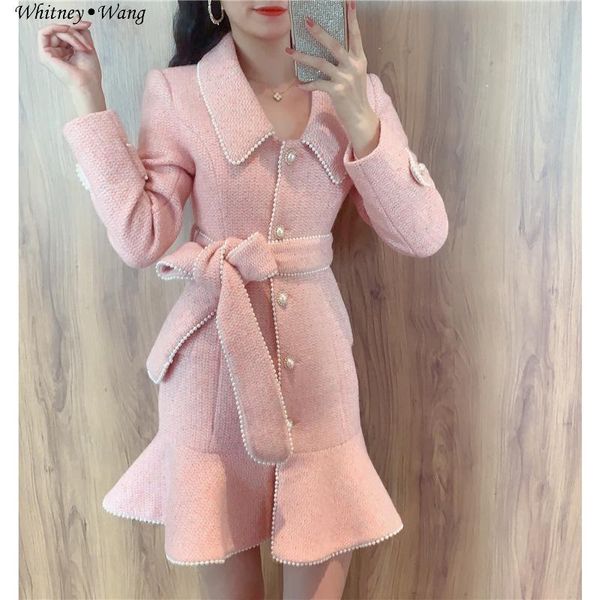 casual dresses whitney wang 2021 autumn winer fashion streetwear vintage elegant pearls beading edging sashes tweed mermaid dress, Black;gray
casual dresses whitney wang 2021 autumn winer fashion streetwear vintage elegant pearls beading edging sashes tweed mermaid dress, Black;gray