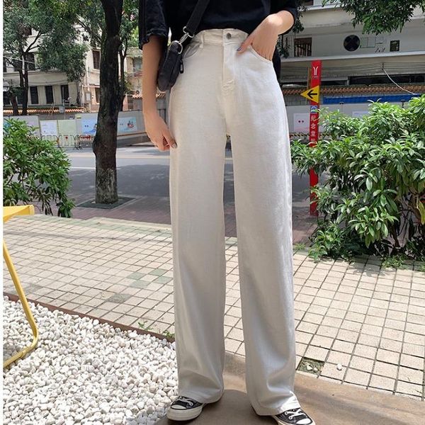 women's jeans korean version of white high waist loose drop straight mop trousers women were thin casual denim wide leg pants, Blue
women's jeans korean version of white high waist loose drop straight mop trousers women were thin casual denim wide leg pants, Blue